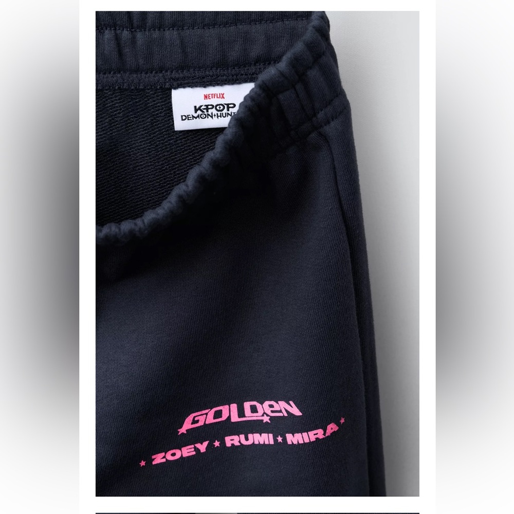 ZARA KPOP DEMON HUNTERS NETFLIX WIDE LEG FLEECE PANTS SWEATPANTS SWEATS JOGGERS